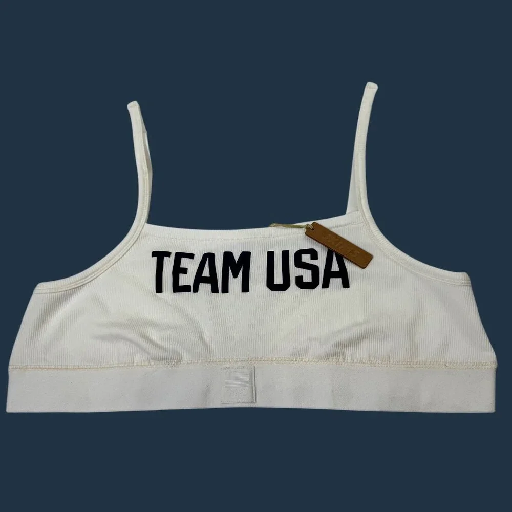 SKIMS Soft Lounge Bralette +‎ Boy Short Set Team USA White 4X - Picture 2 of 11